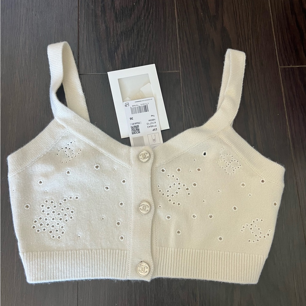 Chanel white bralette never worn with tags and bag
